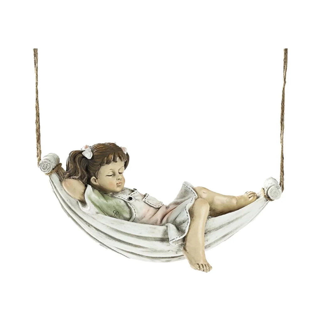 Girls on Swing Garden Statue, Yard Pond Fountain Decorative Figurine Tree Hanging Sculpture, Lawn Nordic Hand Landscaping Ornament Crafts