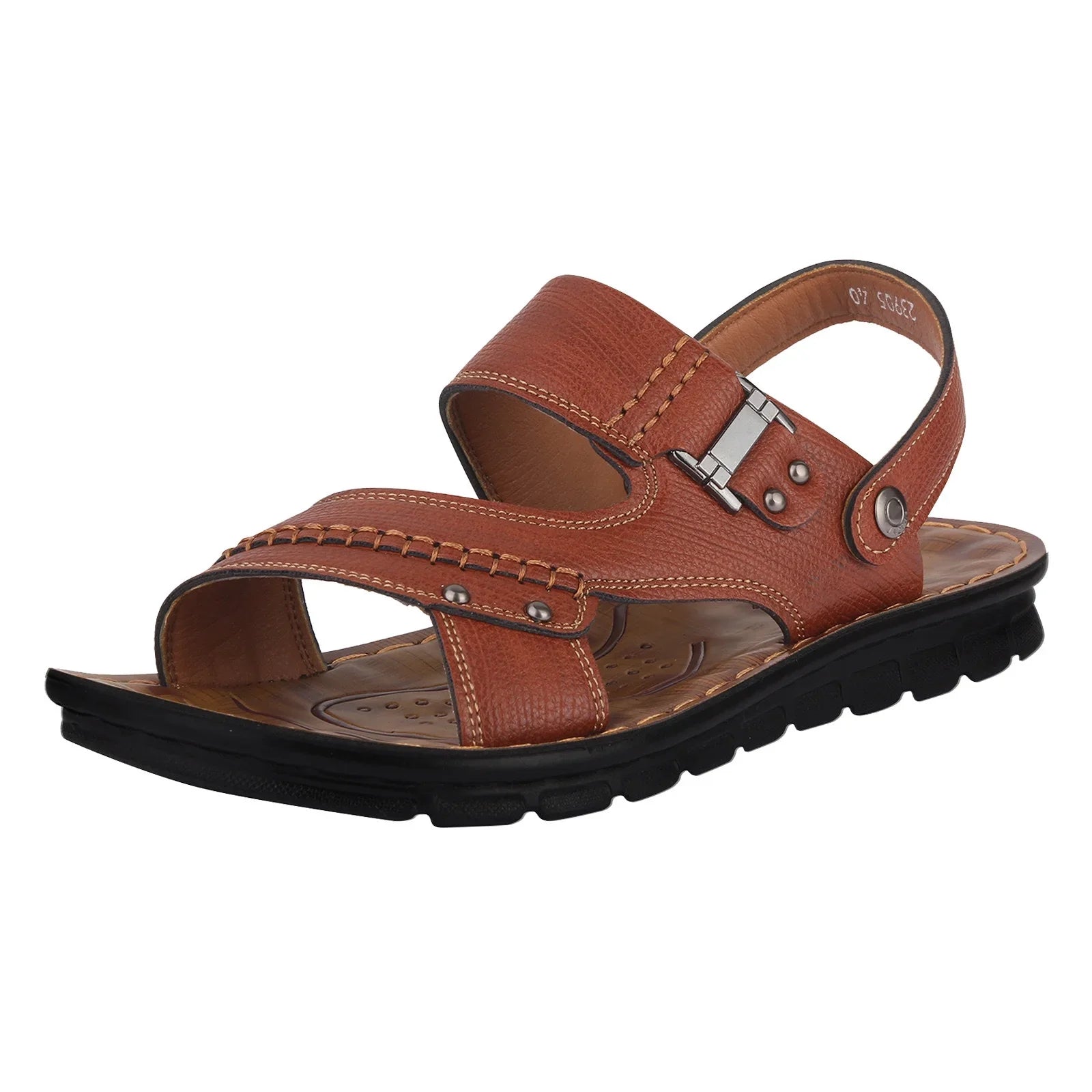 ILJNDTGBE Sandals for Men Leather Hiking Sandals Men Summer Two Wear Clasp Strap Casual Open Toe Flat Soft Bottom Breathable Shoes Sandals