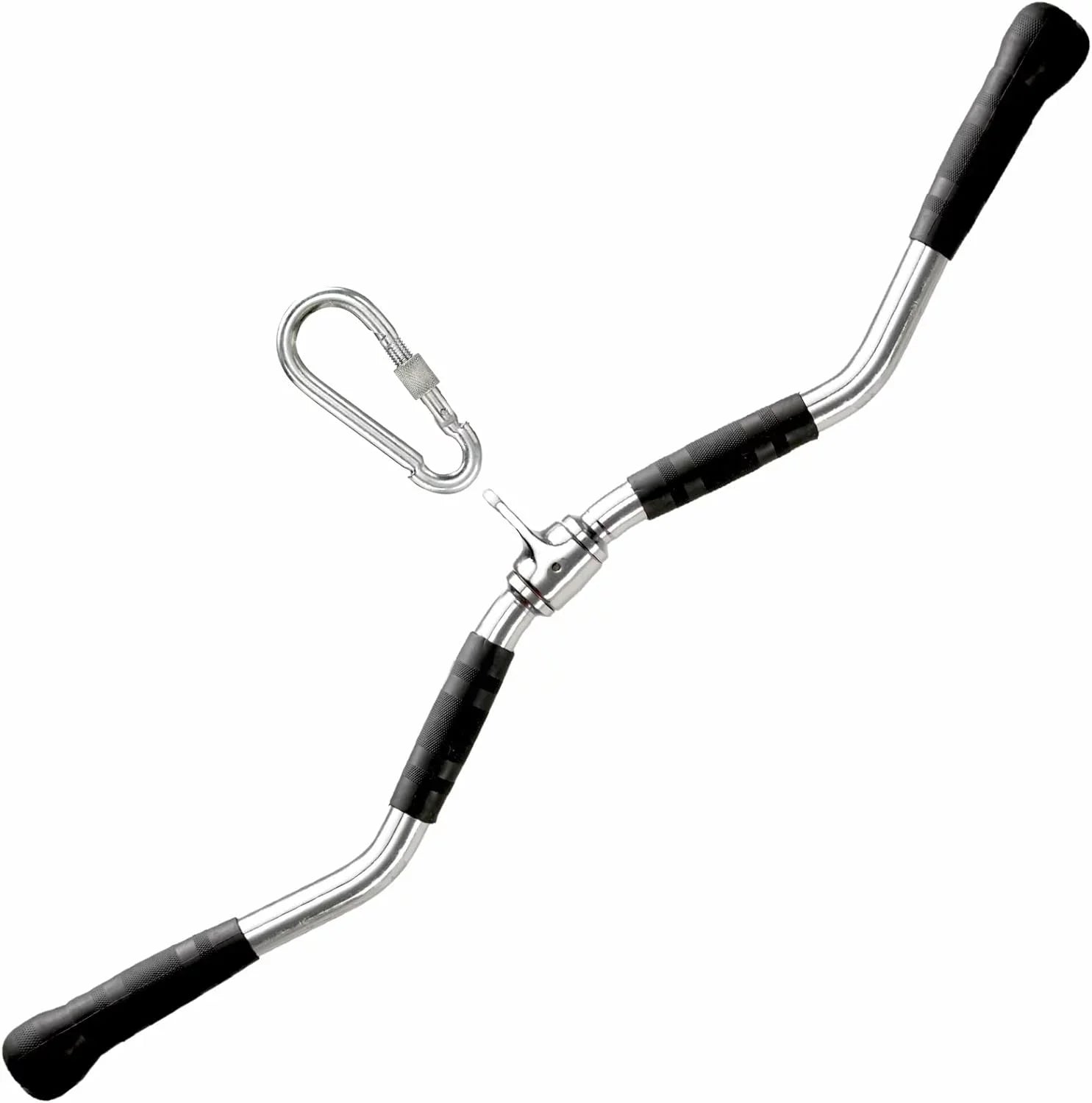 Yes4All Wide Grip LAT Pull Down Bar Attachments with Rubber Handles/Curl LAT Pulldown Attachment for Gym Equipment, Press Down Bar/Cable Attachment Rubber Handgrips