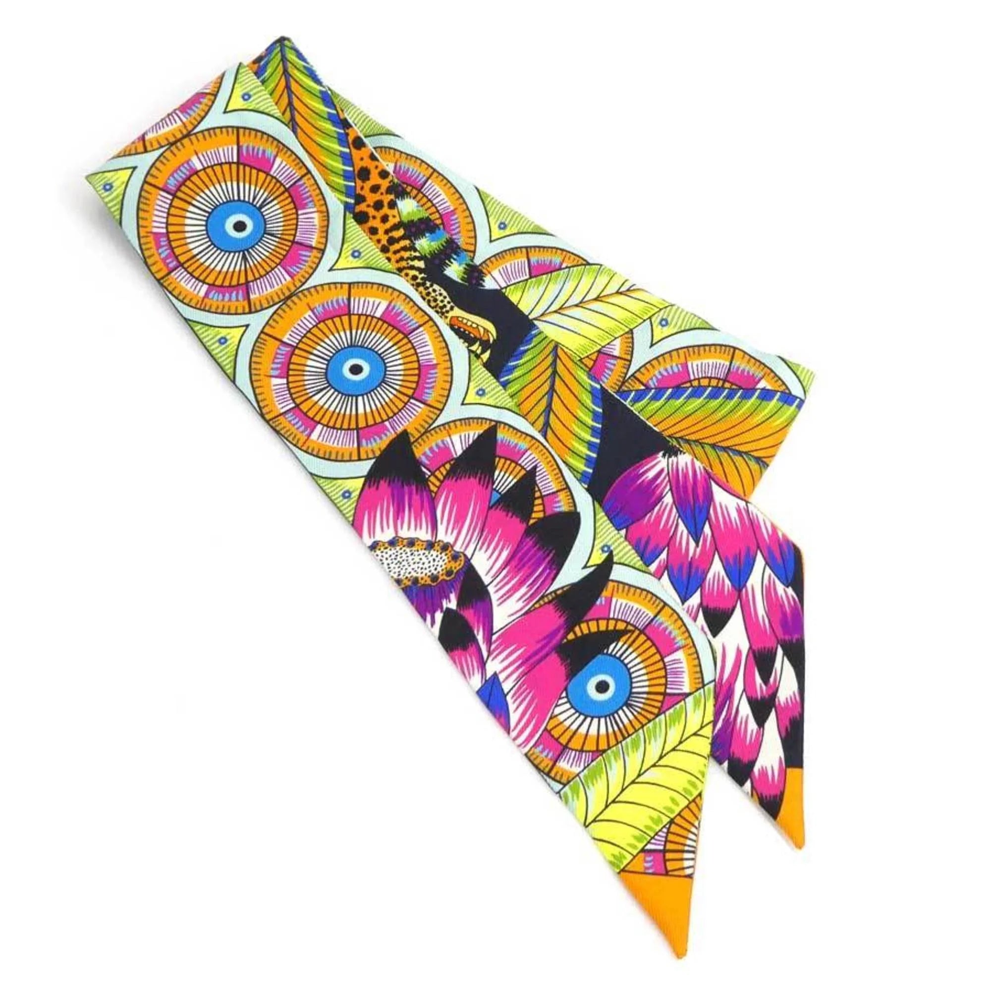 Pre-Owned Hermes HERMES Scarf Muffler Twilly Silk Multicolor Women's e58471f (Good)