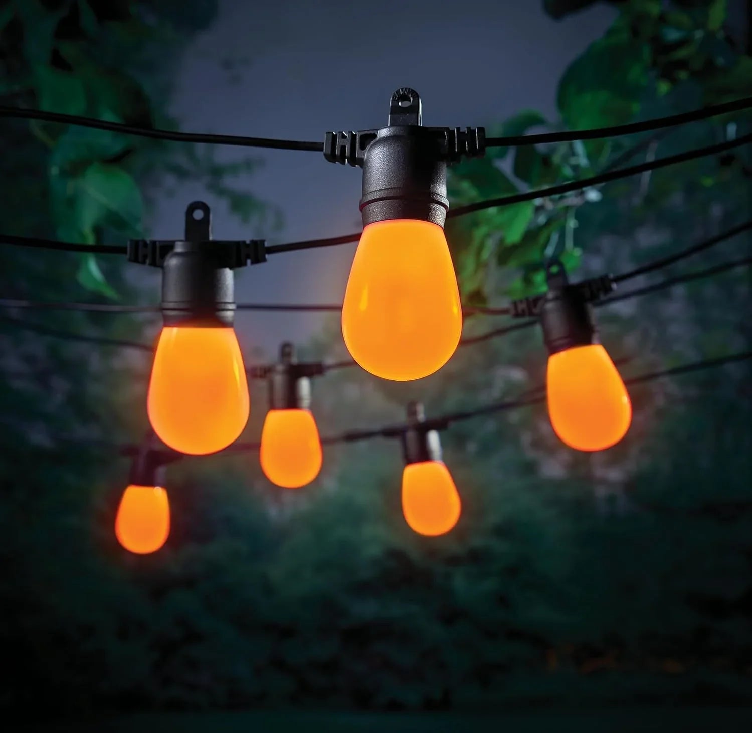 Indoor/Outdoor 24-Light 48 ft. Smart Plug-in Cafe String RGBW Color Changing LED String Light IP65 Waterproof, Dimmable for Balcony, Backyard