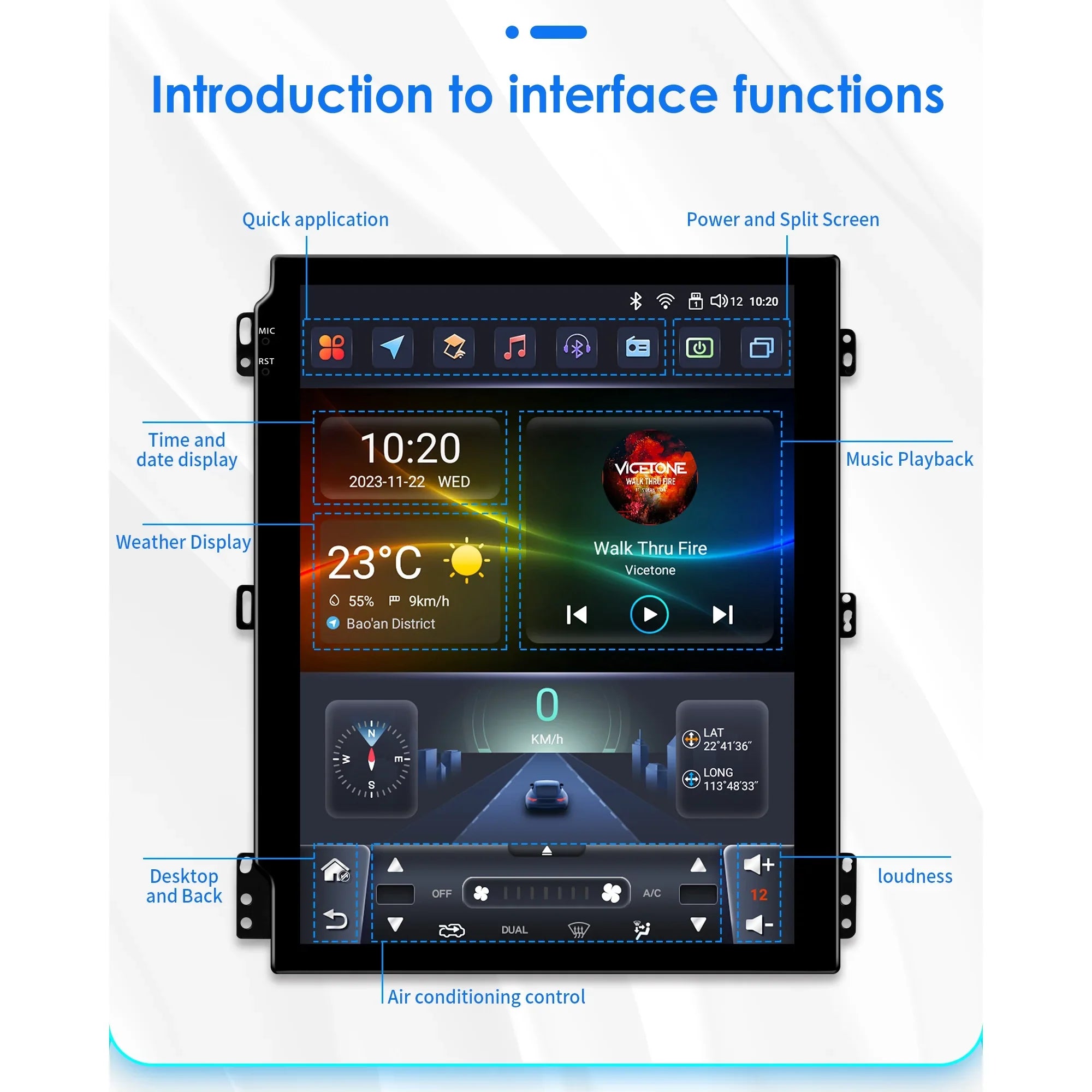 Apple Carplay Android 13.0 Wifi Bluetooth 4+32GB RDS 9.7" Car Stereo Radio Head Unit GPS Navigation Player For Ford Focus 2011 2012 2013 2014 2015 2016 2017 2018 2019