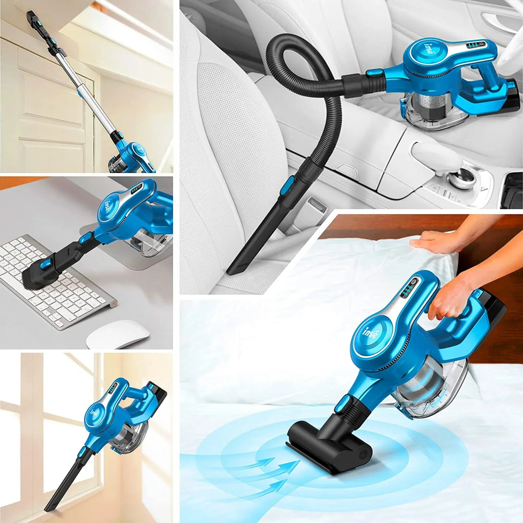 FJU Cordless Vacuum Cleaner, 10-in-1 30Kpa Powerful Cordless Stick Vacuum with Pet Hair Tool, Rechargeable Cordless Vacuum 45min Runtime, Lightweight Vacuum Cleaners for Home Carpet Floor Pet Hair