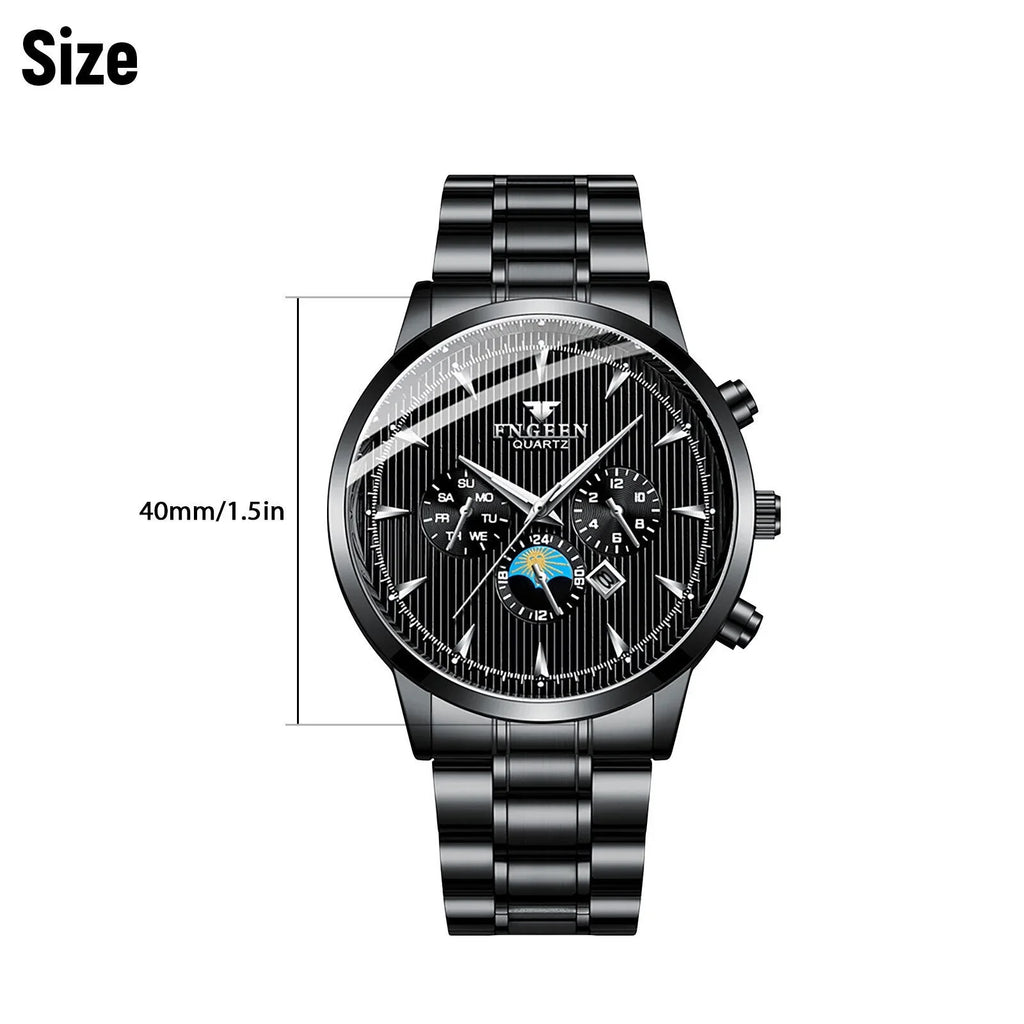 Waterproof Men's Watch Relojes De Hombre Stainless Steel Quartz Classic Luminous