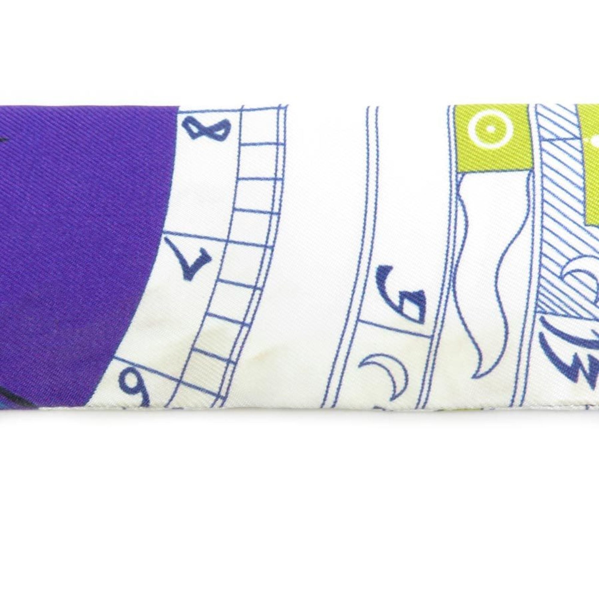 Pre-Owned HERMES Scarf Muffler Twilly Silk Purple/Multicolor Women's (Good)