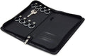 OFFIDIX PU Leather Portable Key Cabinet,8-Key Hooks Portable Zippered Key Case Menus Card Organizer Holder Business Padfolio for Real Estate Sales,Hotel Executives, Car Service