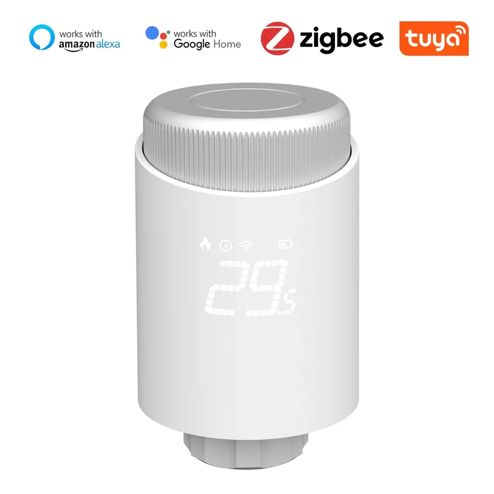 Tomshoo Thermostatic Radiator Valves Intelligent Wireless Mobilephone App Control Home Heating Thermostat Temperature Controller Radiator Thermostat Matching with Home