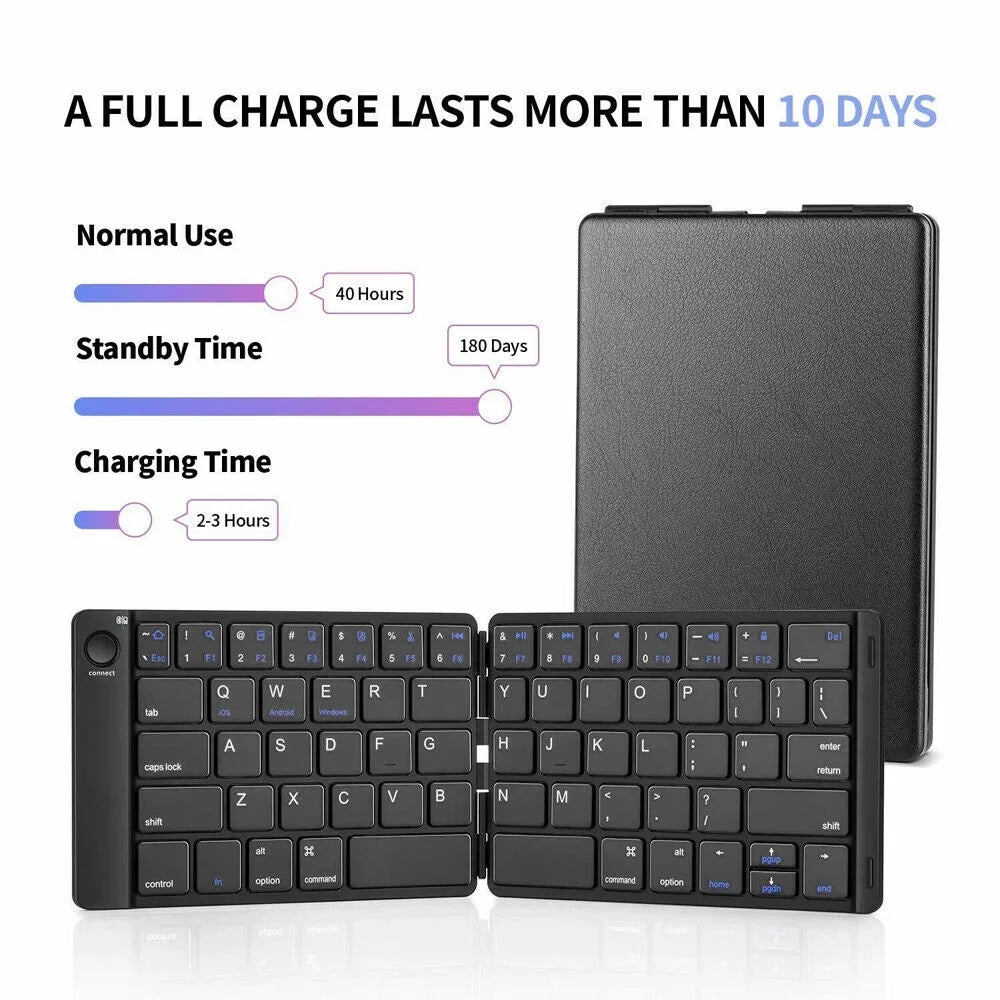 Mini Universal Wireless Bluetooth Keyboard Foldable Keyboard for iPhone iPad Tablet Samsung Android Phones PC Mac