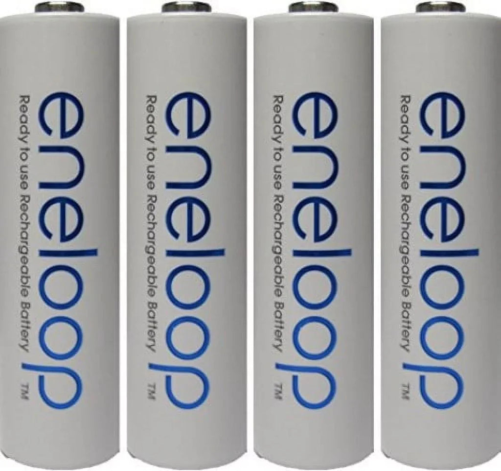 4 Pack Newest Version Panasonic Eneloop 4th Generation AA NiMH Pre-charged 2100 Times Rechargeable Batteries + Free Battery Holder