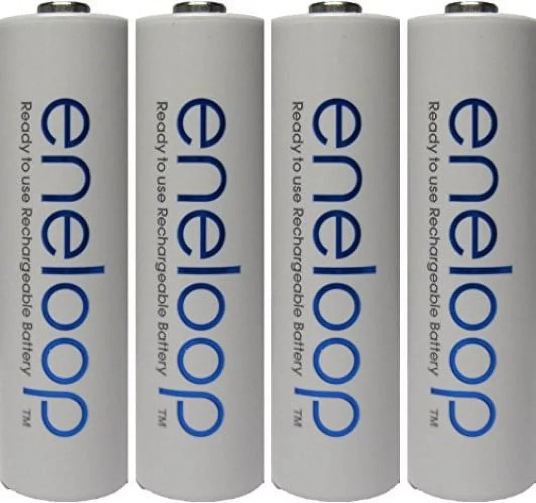 4 Pack Newest Version Panasonic Eneloop 4th Generation AA NiMH Pre-charged 2100 Times Rechargeable Batteries + Free Battery Holder