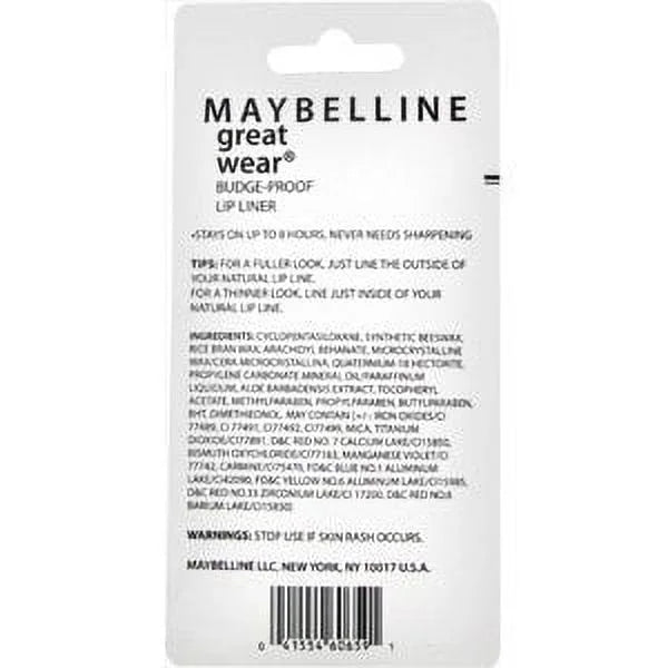 5 Pack Excellent Wear Budge Proof Lip Liner Rose (Maybelline)