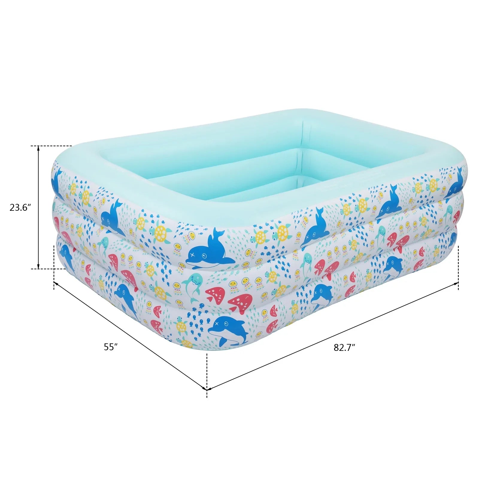 Inflatable Swimming Pool, Family Full-Sized Above Ground Swimming Pools,Inflatable Swim Pool for Kids, Indoor & Outdoor XH - 82.7"*55"*23.6"