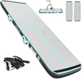 FBSPORT Air Track 20ft Inflatbale Gymnastic Mat, Carbon Fiber Material Exercise Tumbling Mat, Mint Green