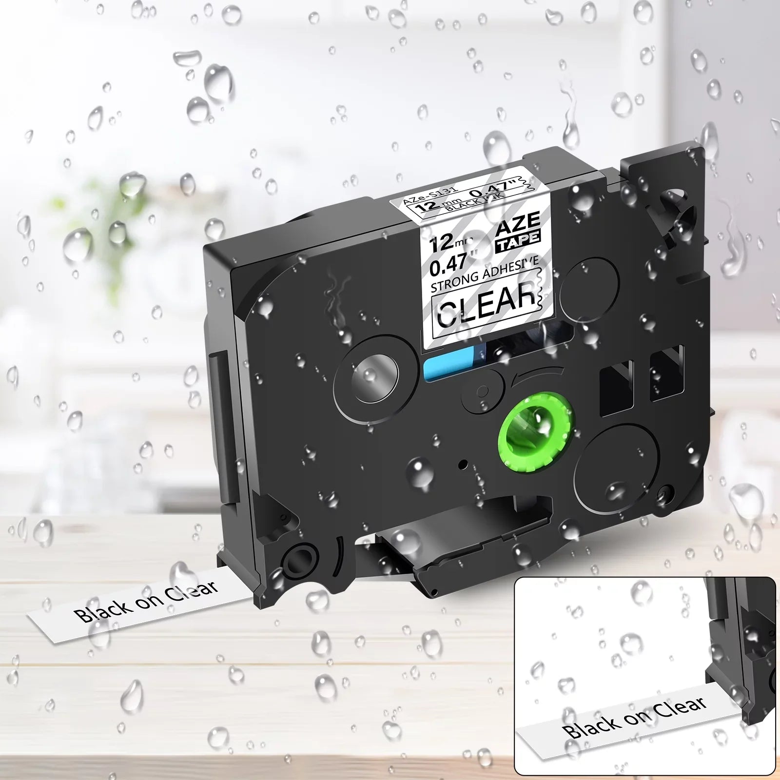 GREENCYCLE 20PK Fitting for Brother P-touch Black on Clear 12mm TZ TZe TZe-S131 TZ-S131 TZ-131 TZe-131 Extra Strength Laminated Label Tape