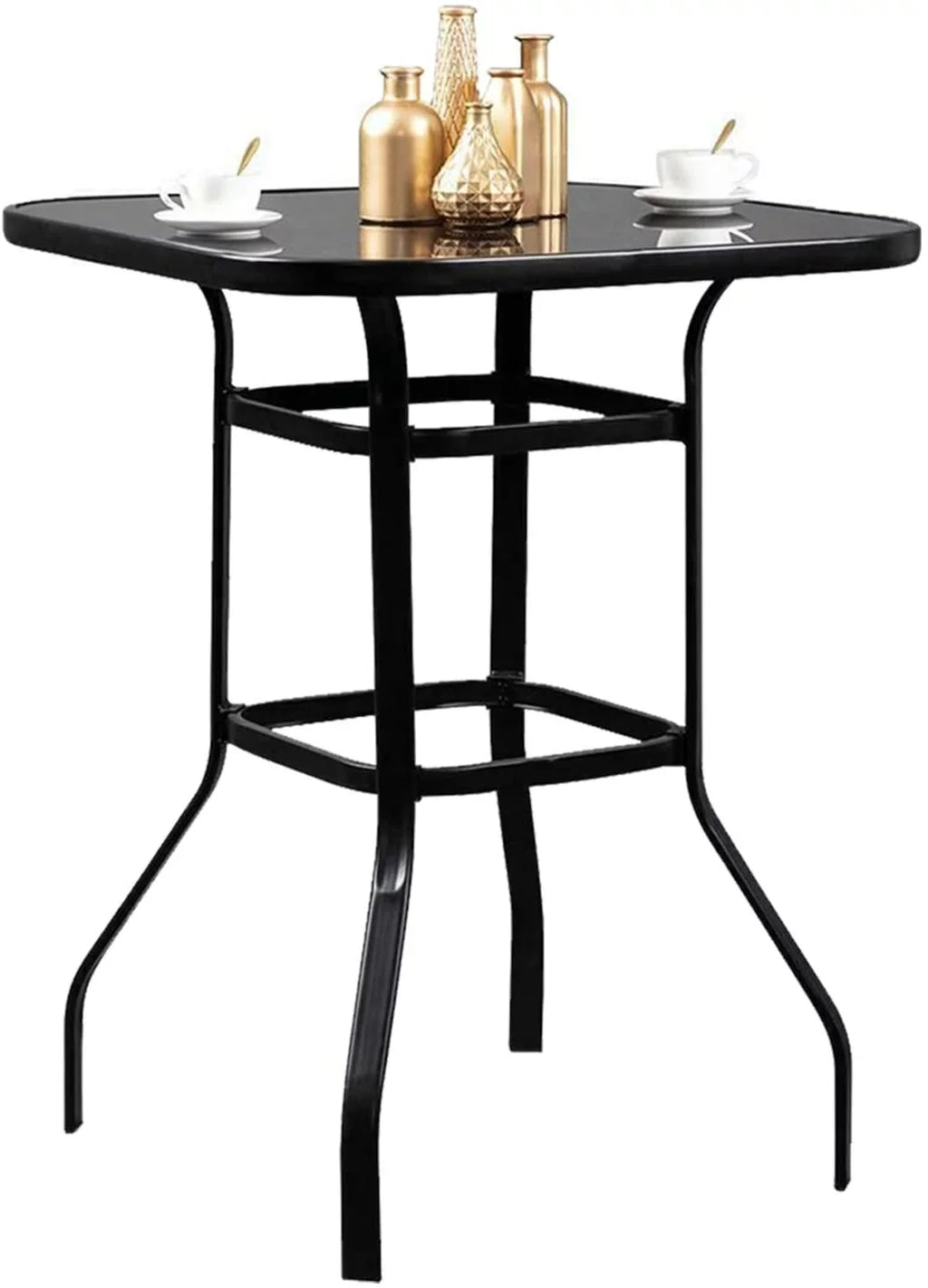 Lilac Long-lasting & Solid Glass Bar Table For Deck Or Porch