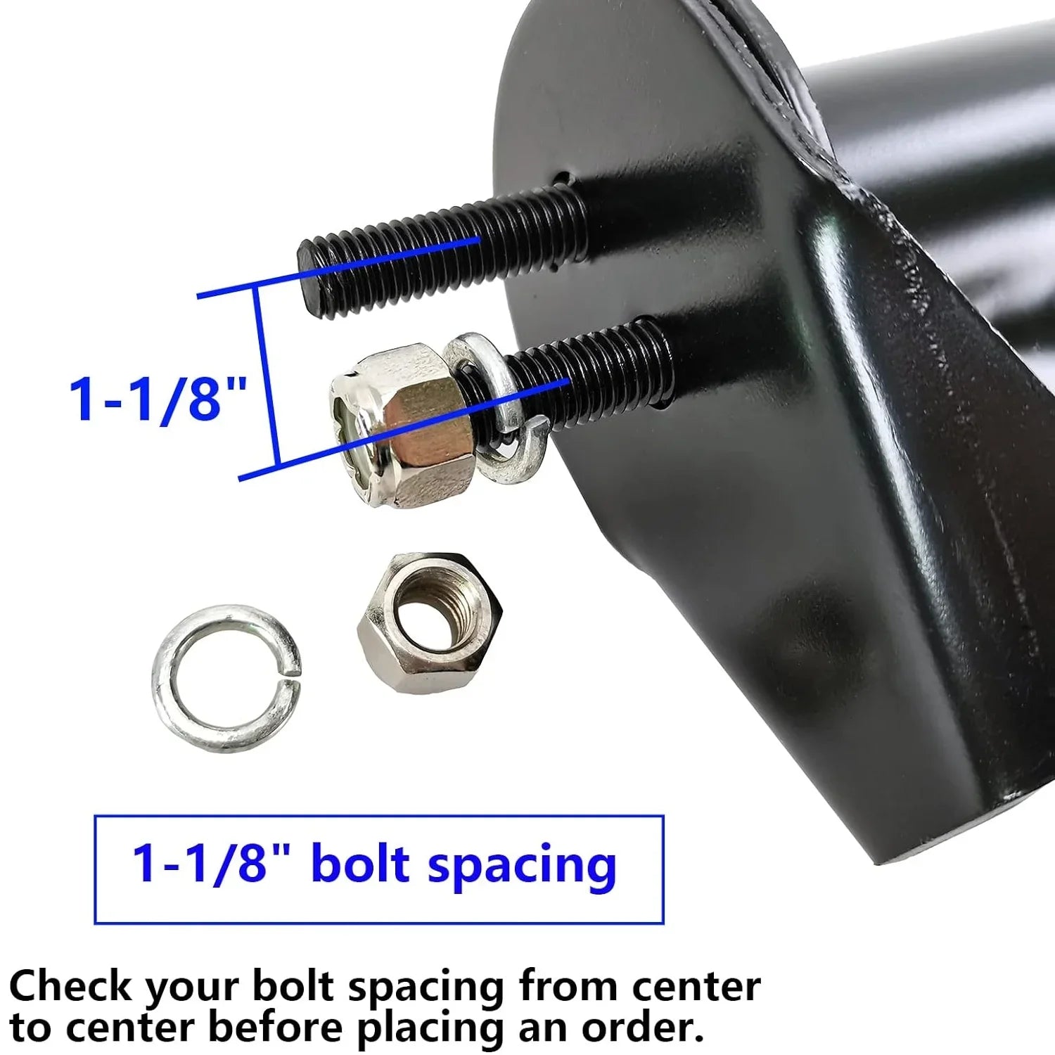 POWERWORKS Black Straight Spring Loaded Mud Flap Hanger Bracket Mudflap Holder Set 1-1/8" Bolt Spacing 30" Length for Semi Trucks