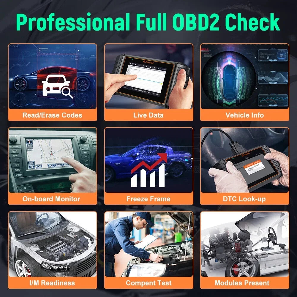 Foxwell NT706 OBD2 Scanner Transmission SRS ABS Engine Code Reader Automotive Diagnostic Tool Full OBDII Functions Live Data Turn off MIL OBDII EOBD Car Scanner Auto VIN Andorid 9.0 5.5'' Touchscreen