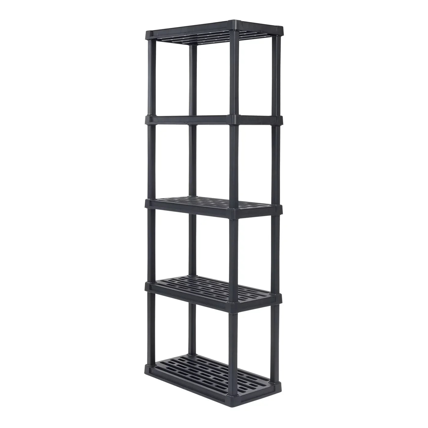 IRIS USA 5 -Tier Plastic Rack Storage Shelf with 200 lb. Total Capacity, Black