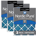 25x25x1 (24_1/2x24_1/2) Pleated Air Filters MERV 7 Plus Carbon 3 Pack