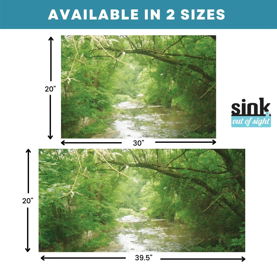 Sink Out of Sight- Home Decor Kitchen Sink Shield Hot/Cold Liquids and Debris Pass Through Wrap adjustable, 2 sizes. Design: Single Sunshine Stream 30" x 20" SK1-SS