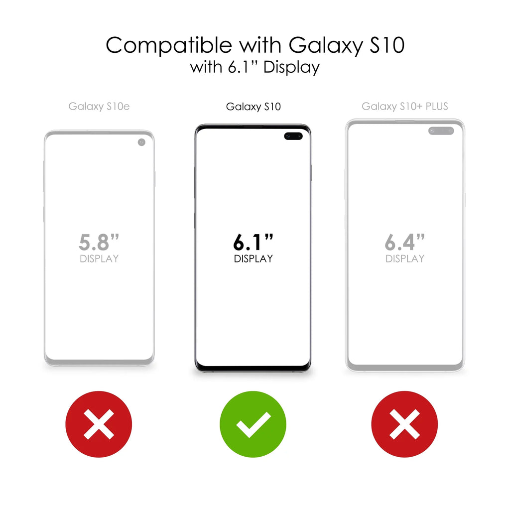 DistinctInk Clear Shockproof Hybrid Case for Samsung Galaxy S10 (6.1" Screen) - TPU Bumper, Acrylic Back, Tempered Glass Screen Protector - Faith / Hope / Love - Black & White - Christ