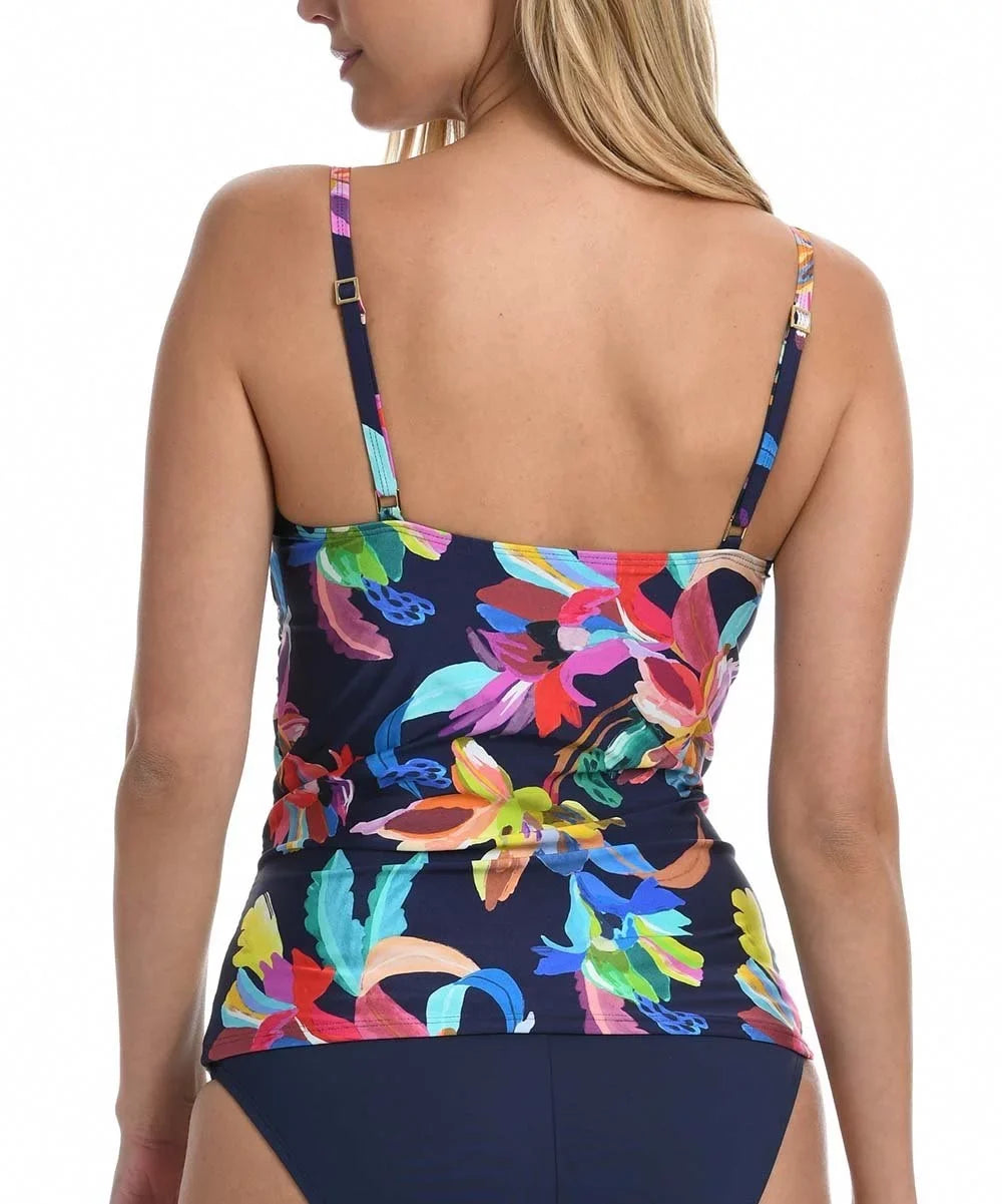 La Blanca Women's Sea Tankini Top Blue Size 4