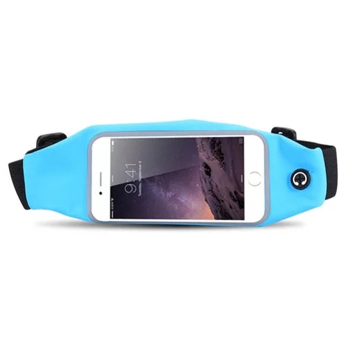 Sports Belt Band Running Waist Bag w Earphones Sports Wireless Headset V1Q for Motorola Moto E4 PLUS G4 Play E5 Play X 2 (2nd Gen), Droid Turbo 2, Plus, G6 Play e6, Maxx 2 - Nokia 3.1, 8, 6