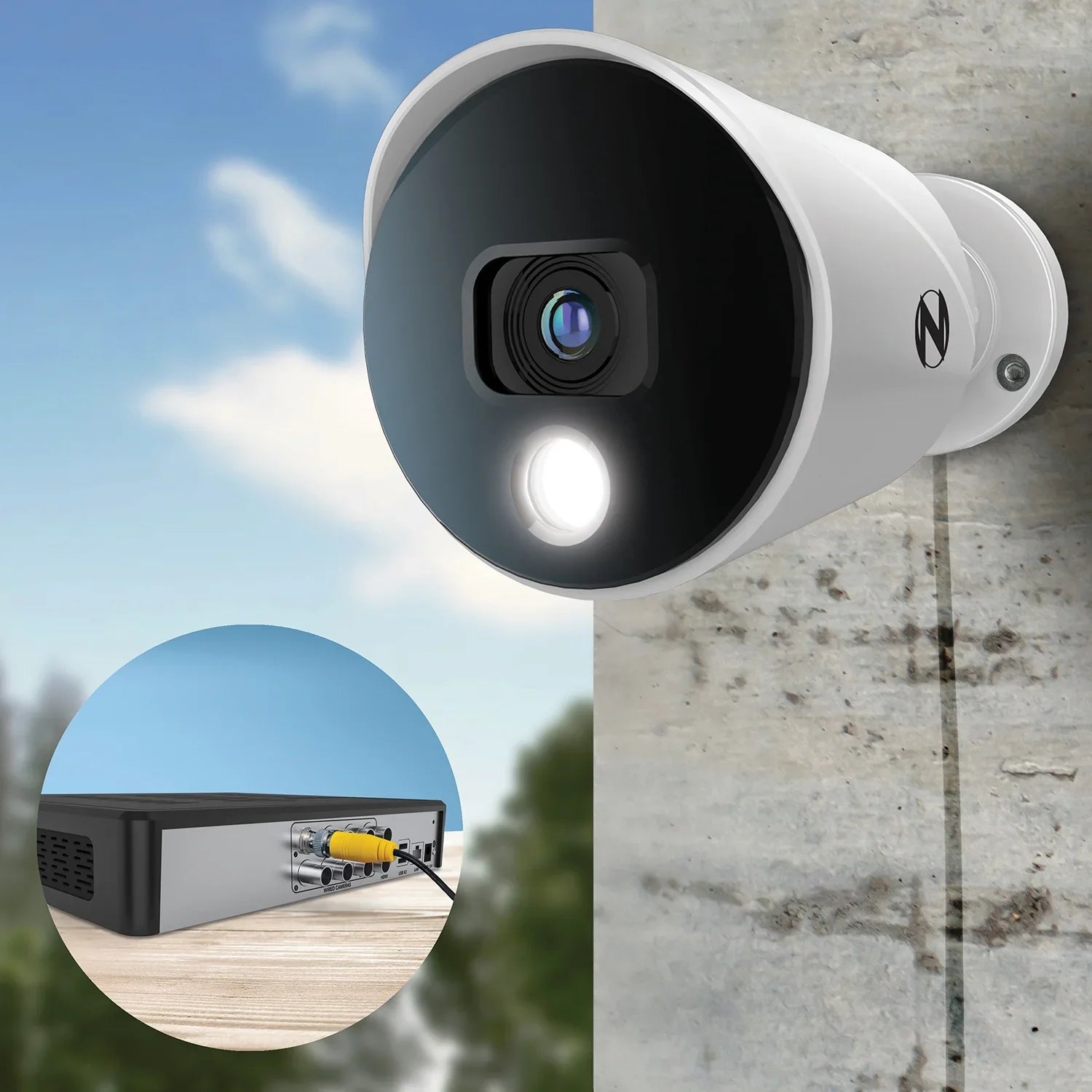 Night Owl Bluetooth 8 Channel DVR with 1TB Hard Drive, and 4 Wired 1080p HD Spotlight Security Cameras, Outdoor, HDMI Connector