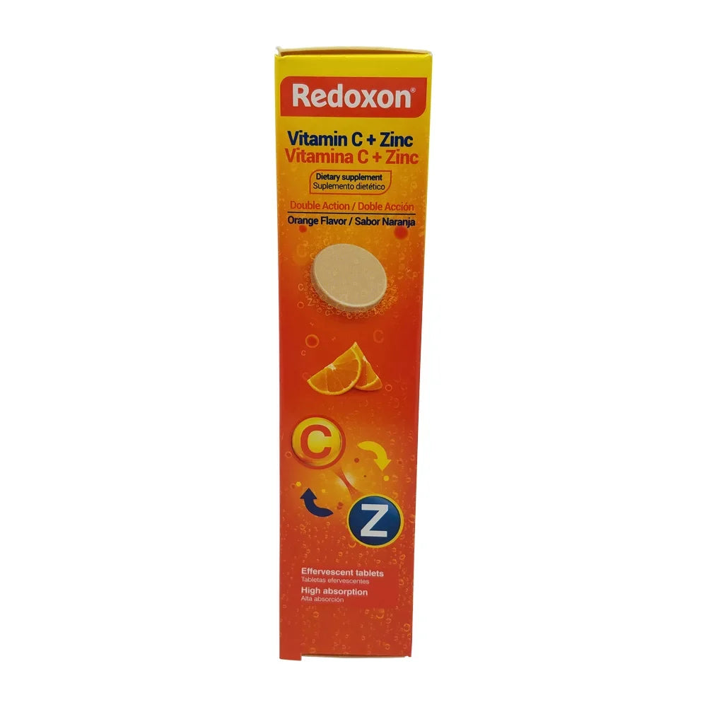 Redoxon Vitamin C with Zinc. Dietary Supplement. 20 Tablets. 2.82 oz. Pack of 6