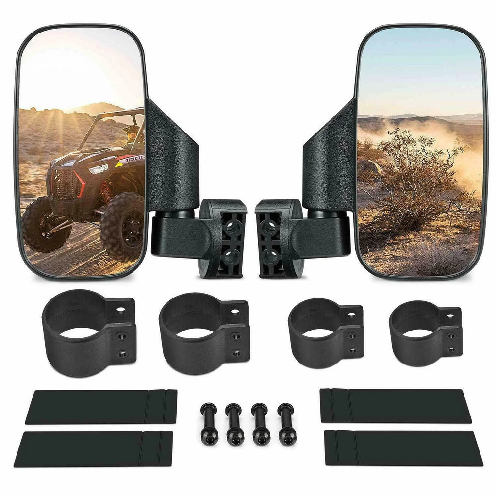 UTV Rear View Mirrors Set 1.75"-2" Bar Clamp Center Mirrors Fitting with Polaris RZR 900 1000 Can-Am X3
