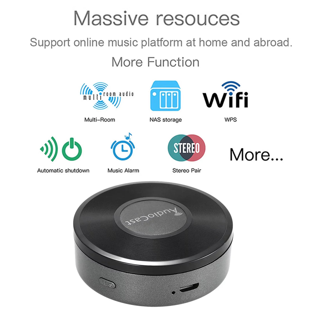 Music Receiver Yabuy M5 HIFI Receiver Airplay DLNA IOS & Android Airmusic 2.4G WIFI Audio Speaker for Spotify Wireless Sound Streamer