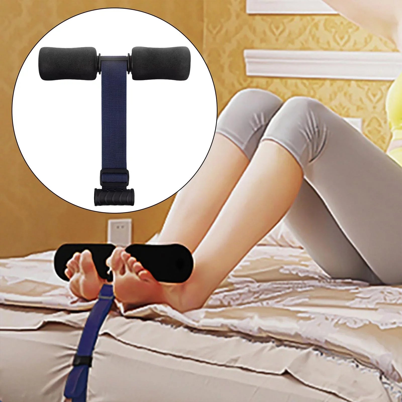 Portable Nordic Hamstring Strap Abdominal Workout Sit Abdominal Exercise Padded Bar
