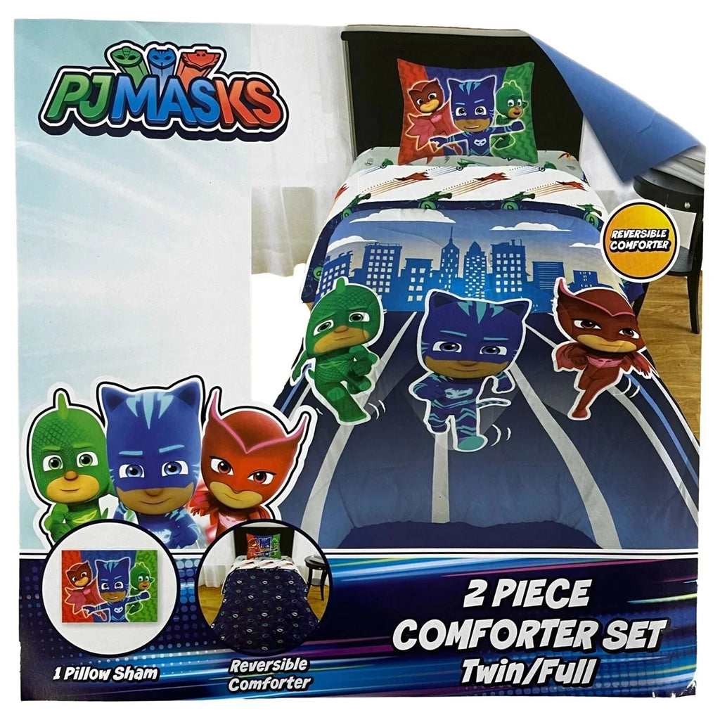 PJ Masks Kids Reversible Twin Comforter and Sheet Set