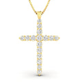 1.00ctw Natural Diamond Cross Pendant Necklace in 10k Yellow Gold (1.00ctw, G-H, I2-I3)