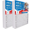16x25x5 Air Filter MERV 11 Comparable to MPR 1000, MPR 1200 & FPR 7 Suitable with Air Bear 255649-105 Premium USA Made 16x25x5 Furnace Filter 2 Pack by AIRX FILTERS WICKED CLEAN AIR.
