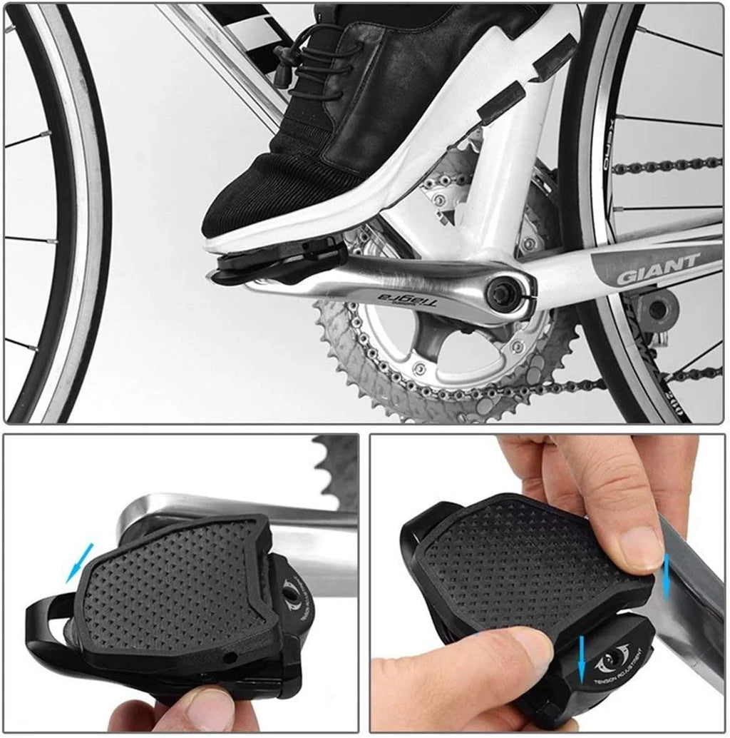 EASTERN POWER Clipless Platform Pedal Adapters for Shimano Wellgo SPD Speedplay Pedals, Road Bike Dual Cleat Adapters, Black