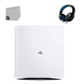 Sony PlayStation 4 Pro 1TB Only White Gaming Console with Gaming Head Set BOLT AXTION Bundle Like New