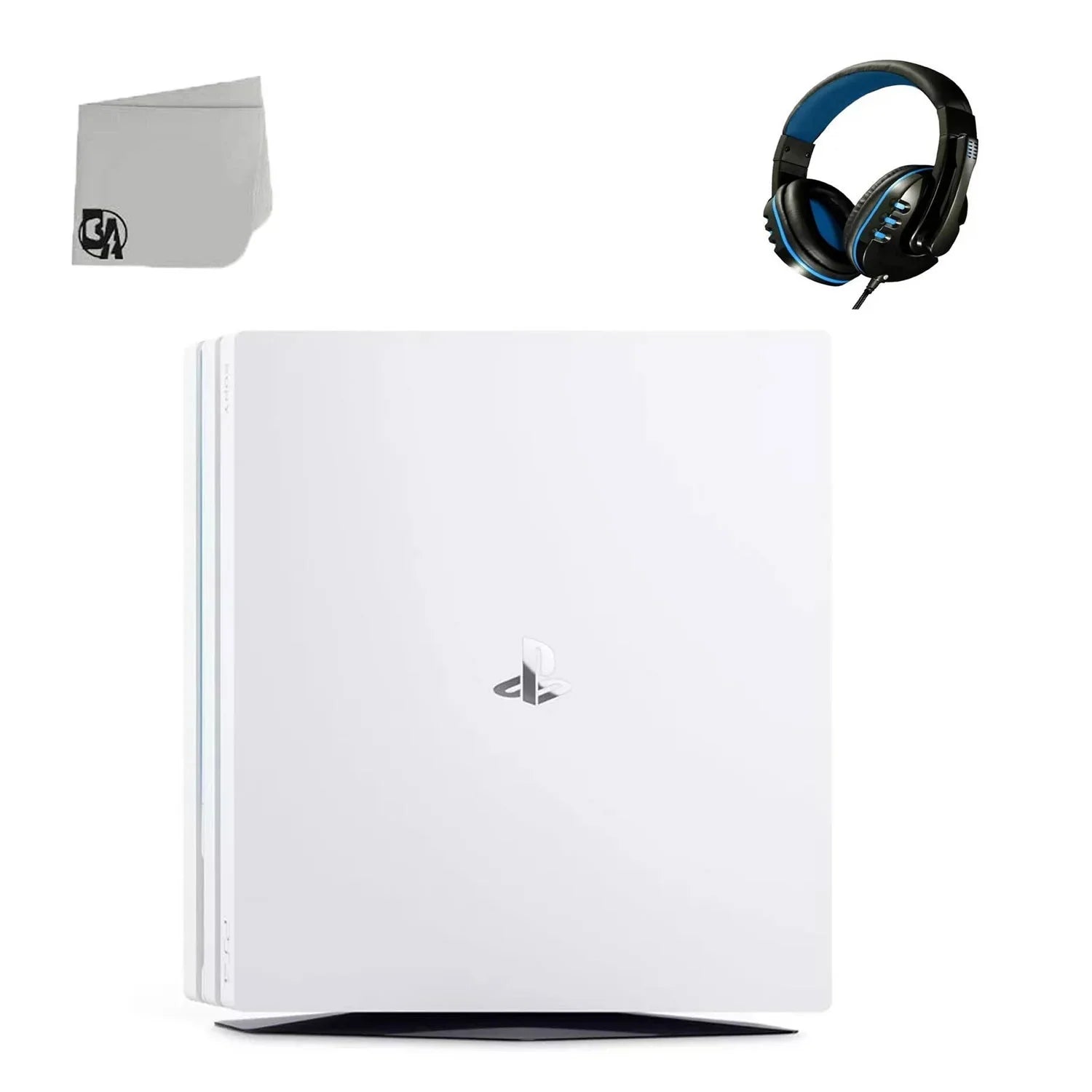 Sony PlayStation 4 Pro 1TB Only White Gaming Console with Gaming Head Set BOLT AXTION Bundle Like New