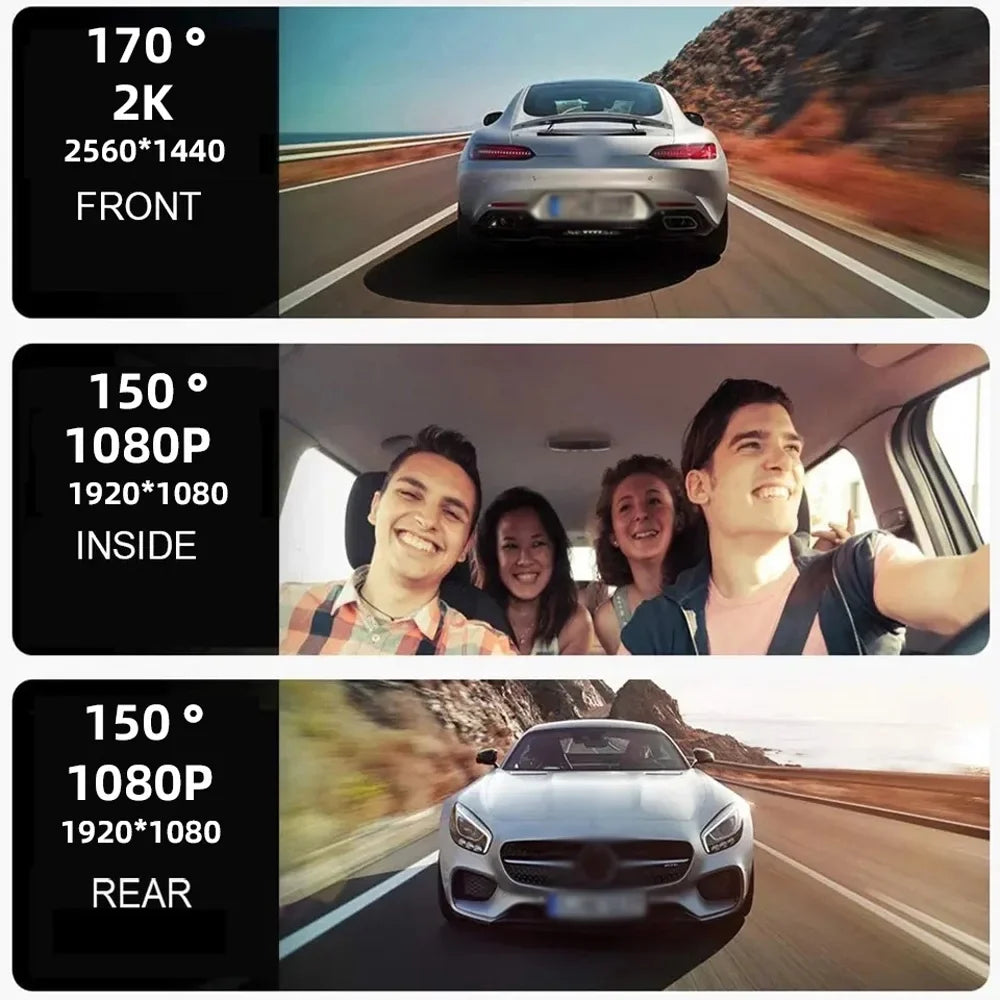 Spirastell Dashcam,Auto WIFI Wide Car Clear Car Auto Car Camera Dashcam Car Auto Safety Wide Auto Rearview Mirror Car Rearview Video Car - 3 Cameras Wide Mirror Dash Cam Dash Cam - Dashcam 3 Car