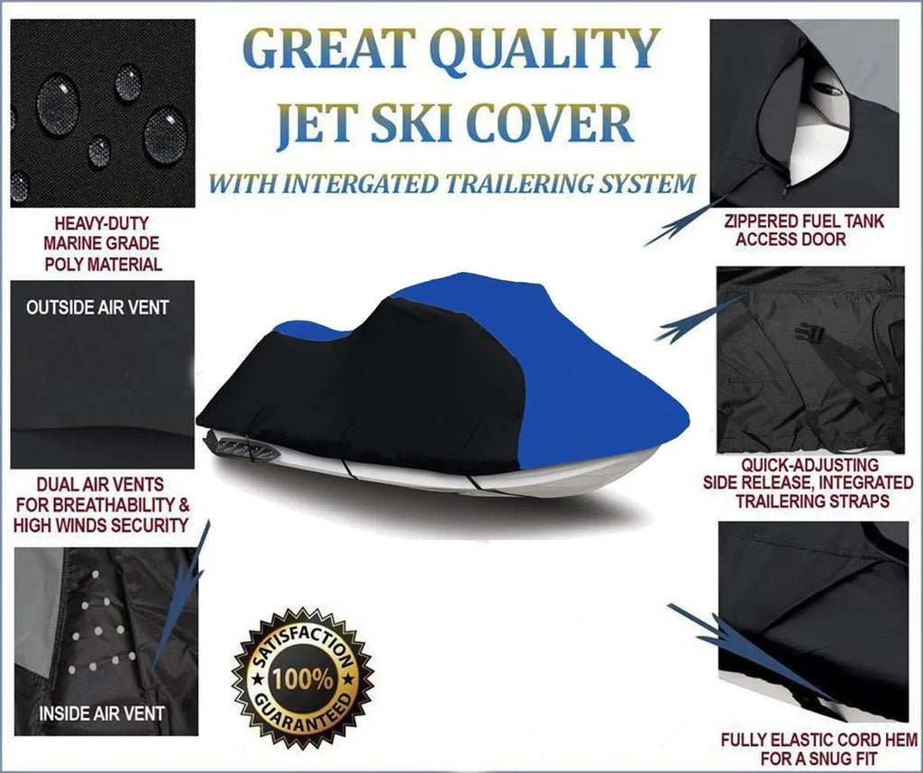 BLACK / BLUE HEAVY-DUTY Shield Fitting for Polaris SLH JetSki Jet Ski PWC Coating 1997 1998 1999 2000 2001 TOP OF THE LINE 1-2 Seater