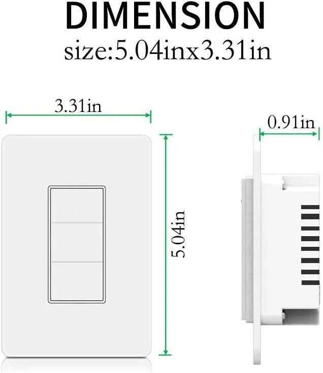 SANA Smart Light Switch,WiFi Wall Light Switch, Easy Installation and APP Control, Fitting with Alexa and Google Home, No Hub Required (3 Switches in 1 Gang)