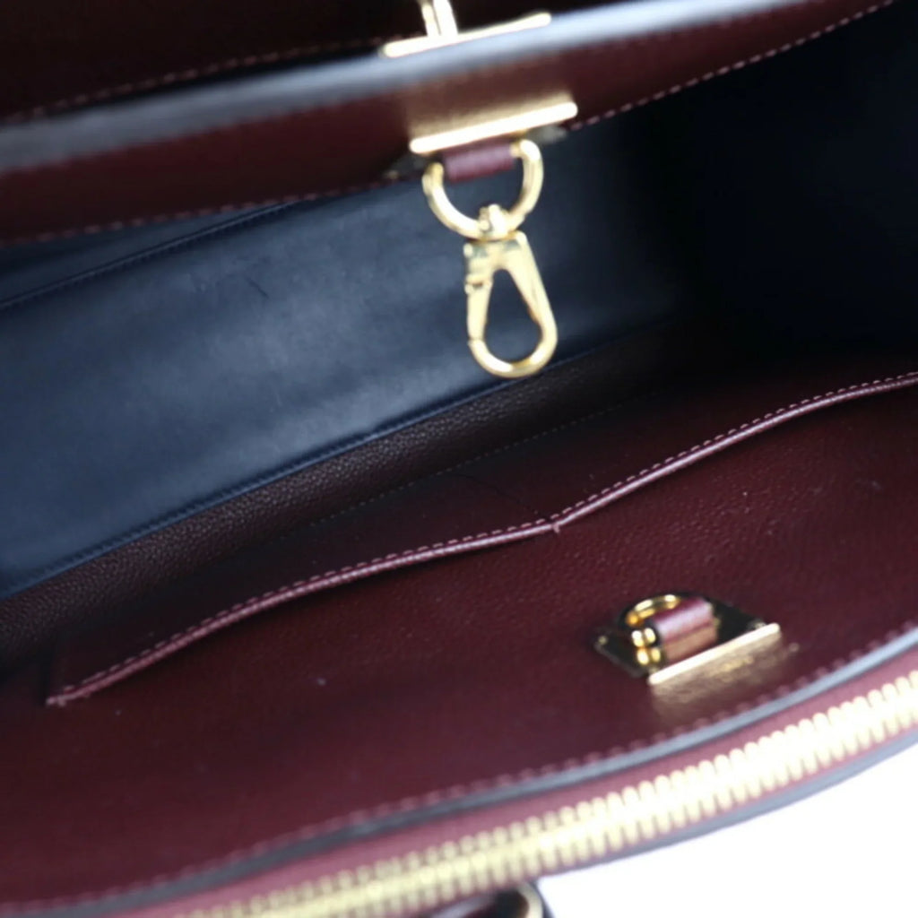 Pre-Owned LOUIS VUITTON Louis Vuitton City Steamer MM Handbag M54260 Leather Marine Raisin Noir 2WAY Shoulder Bag Tote (Good)