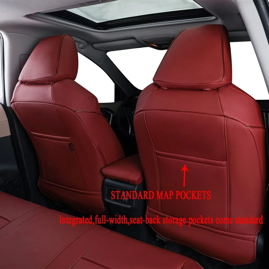 EKR Custom Fit Taos Car Seat Wrap for Volkswagen Taos S SE 2022 2023 -Full Set Leather Auto Seat Shield