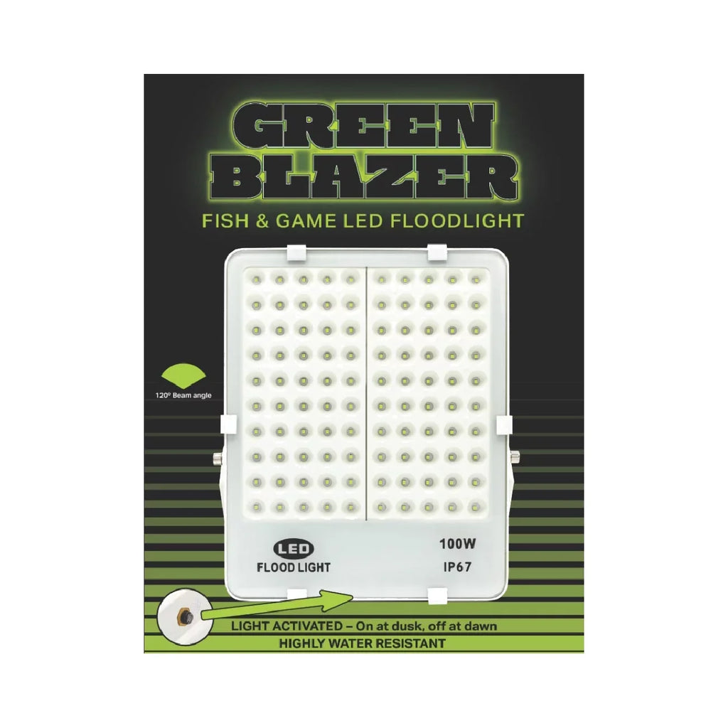 Rite Angler Green Blazer Fish & Game LED Floodlight 100w Dock Watercraft Hunting Light for Attracting Fish and Game 110v
