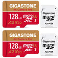 Gigastone 128GB Micro SD Card, 4K Video Recording, 4K Camera Pro, Matching with Nintendo Switch, Dash Cam, GoPro Cameras, R/W up to 100/50 MB/s, Micro SDXC UHS-I A1 V30 Class 10, 2 Pack (2x128GB)