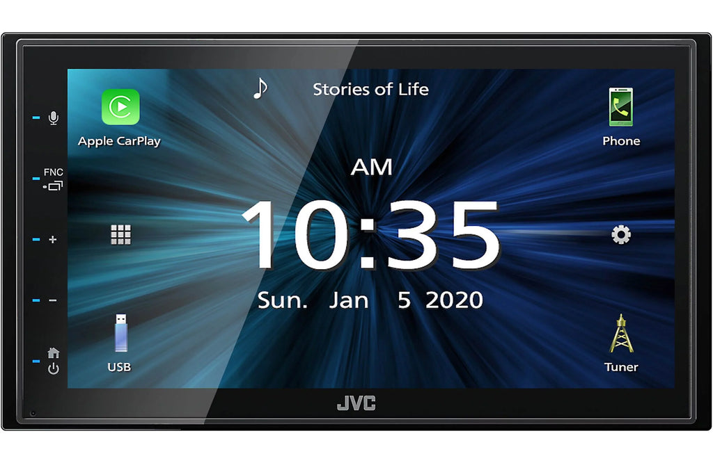 JVC KW-M56BT Digital Multimedia Receiver w/ fixed 6.75" Touchscreen Monitor+Absolute CAM880 Rearview Camera & Magnet Phone Holder