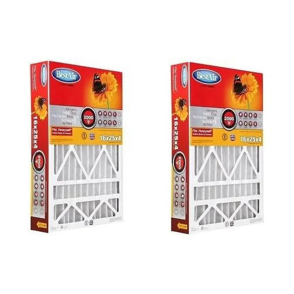 Furnace Filter, 16" X 25" X 4", Replacement, MERV 11 (2-Pack)