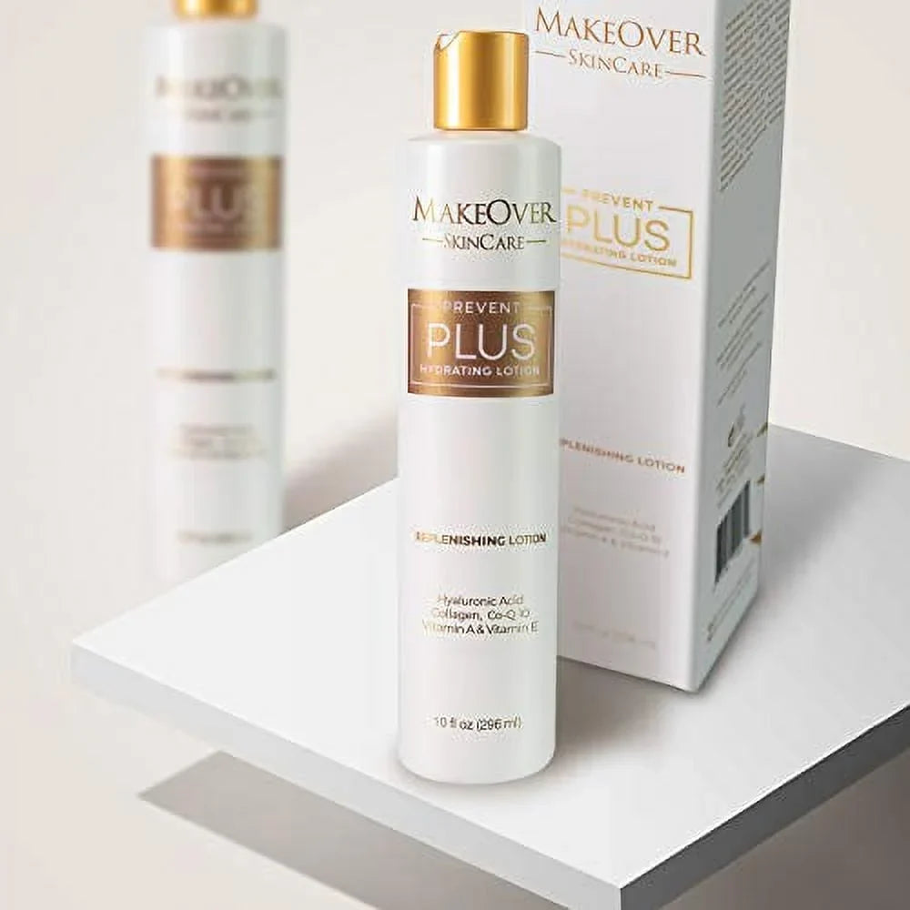MakeOver SkinCare Prevent Plus Hydrating Lotion Replenishing lotion Stretch Marks & Scar Prevention Vitamin A & E, CoQ0 Hyaluronic acid, Collagen, 1.0 Fl Oz