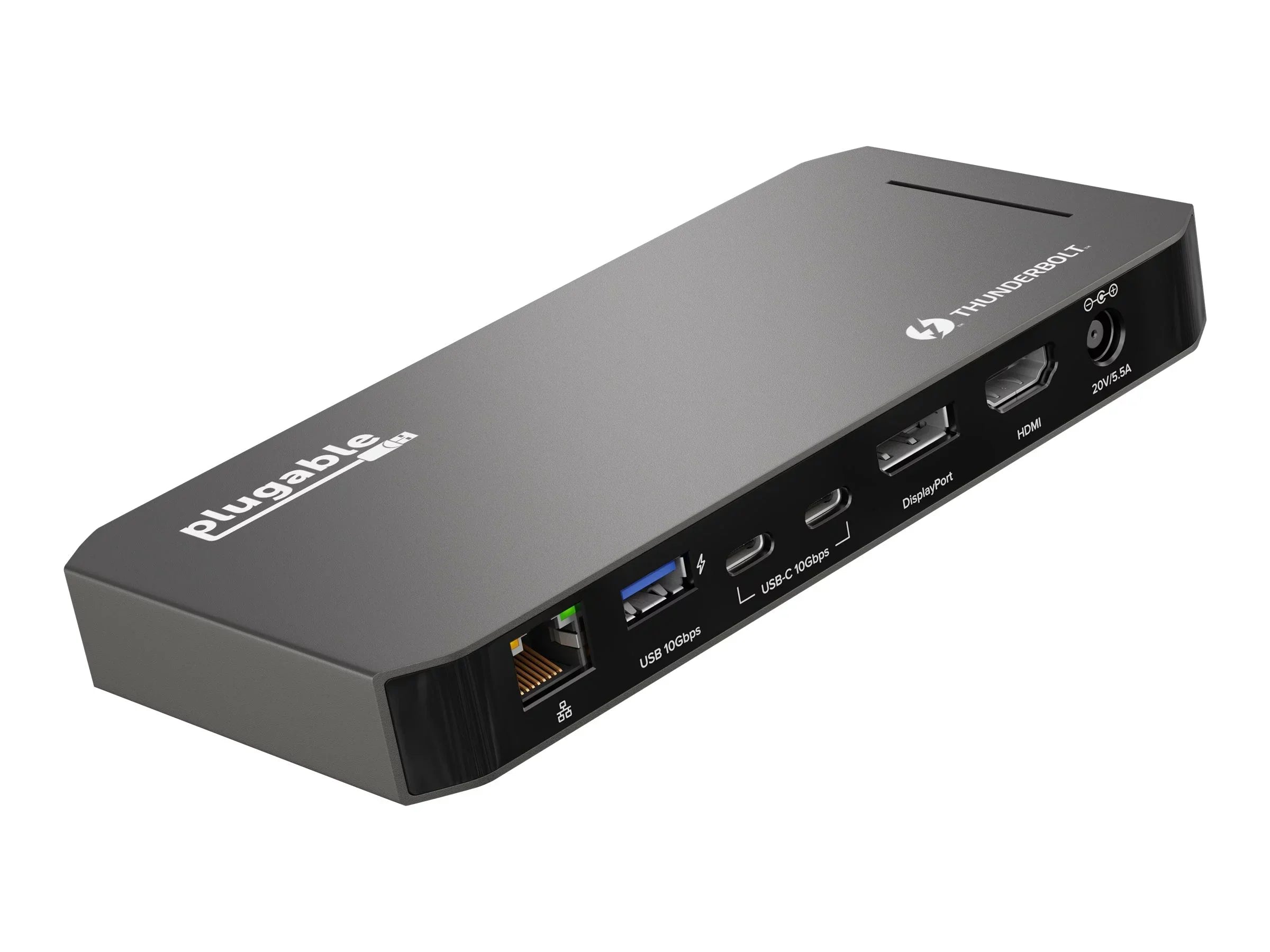 Plugable USB-C and Thunderbolt Dock - 40Gbps with 96W Charging, Fitting with Mac and Windows Laptops, DisplayPort and HDMI, 2x USB-C, 3x USB 3.0, Gigabit Ethernet, Audio Jack
