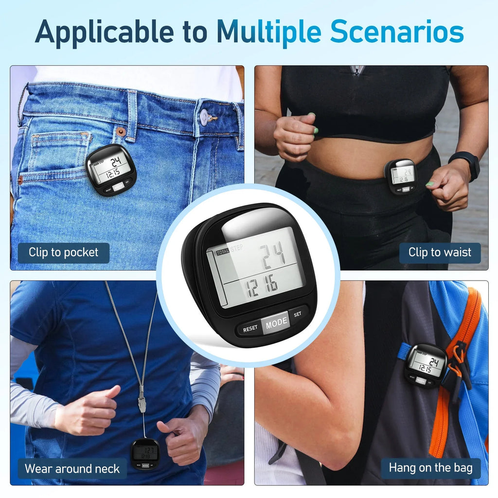 Yueyihe Walking Pedometer Portable Step Tracker Outdoor Pedometer Clip Walking Steps Counter